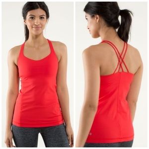 NWOT Lululemon Free to be Tank Built in Bra Red 8